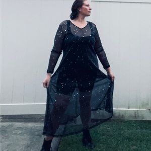 Shein plus size sheer dress constellation star size 1X